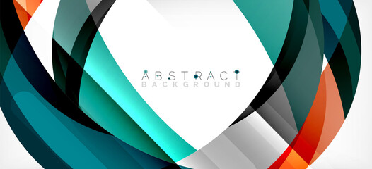 Obraz premium Color circle shapes, minimal geometric background. Trendy dynamic composition. Vector Illustration For Wallpaper, Banner, Background, Landing Page