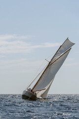 Sailboat the old style on Mediterranean sea