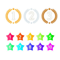 뺏지 라벨 세트(A-메달)_금, 은, 동