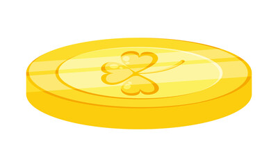 golden coin with clover icon