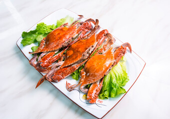 cooked crab on a plate