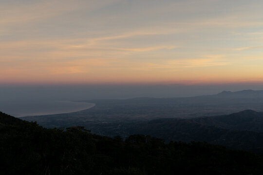 Sunrise panorama from Mount Olympos in Cyprus