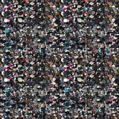 Fototapeta premium Seamless texture of randomly sketched in a large number of old buttons