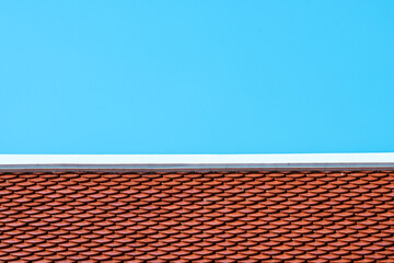 Roof of temple and blue sky at Wat Chana Songkhram Bangkok Thailand