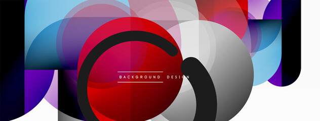 Fototapeta premium Round triangle shapes lines and circles. Geometric vector illustration for wallpaper banner background or landing page