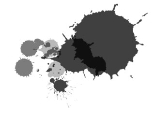 Fototapeta premium Black and gray paint blots