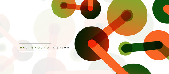 Line points connections geometric abstract background. Circles connected by lines. Trendy techno business template for wallpaper, banner, background or landing