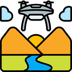 landscape filled outline icon