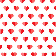 St Valentine's holiday. Red hearts. Relationship, emotion, passion, love. Seamless pattern, texture, paper, packaging design.