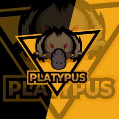 Platypus mascot esport logo design illustration