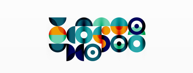Colorful circle abstract background. Minimal geometric template for wallpaper, banner, presentation