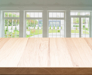 produtc display with the window in background