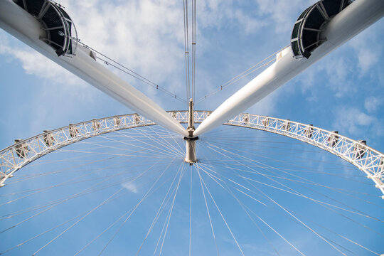 Detail of the cabins and structure of the London eye
