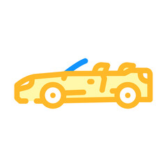 convertible cabriolet car color icon vector. convertible cabriolet car sign. isolated symbol illustration