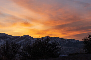sunset in the mountains