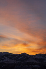 sunset over the mountains