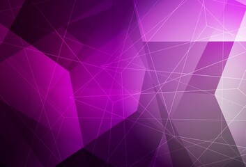 Obraz premium Dark Pink vector background with triangles.