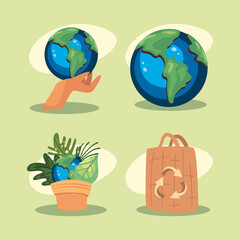 four save the planet icons © Jeronimo Ramos