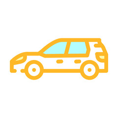 hatchback car body type color icon vector. hatchback car body type sign. isolated symbol illustration