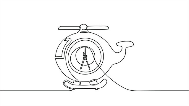 Apple Watch with Clock Minimalist Illustration in continuous line drawing