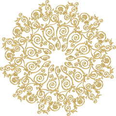3D-image gold classic swirl central ornament for ceiling decoration