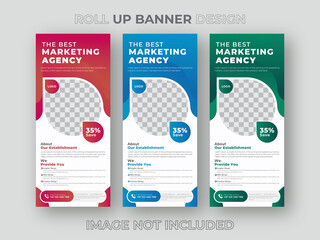 Roll up banner stand template design for your business
