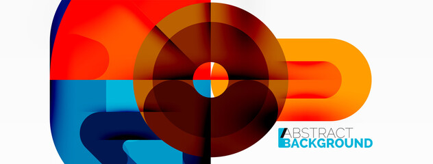 Obraz premium Creative geometric wallpaper. Circles, lines background. Business template for wallpaper, banner, background or landing