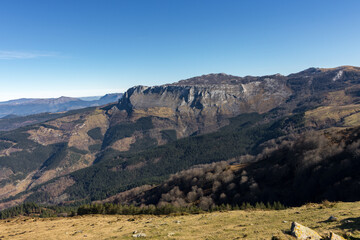 Fototapeta na wymiar Views from Kolometa mountain and surrounding area in Gorbea Natural Park (Spain)