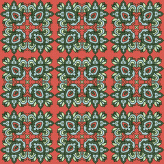 Seamless pattern with mosaic tiles of the Mediterranean