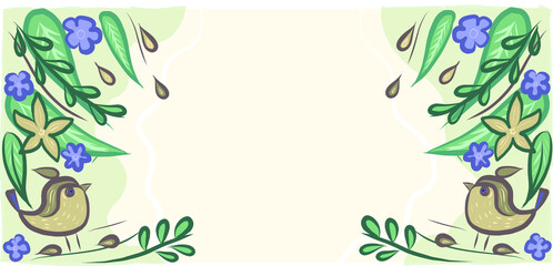 birds botanic background