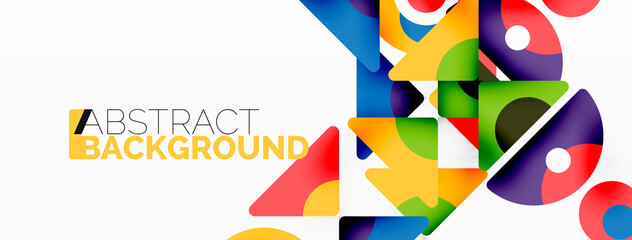 Creative geometric wallpaper. Minimal abstract background. Triangles and circles composition vector illustration for wallpaper banner background or landing page