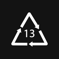 Battery recycling symbol 13 SO(Z). Vector illustration