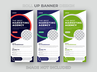Roll up banner stand template design for your business