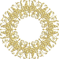 3D-image gild classik  central ornament for ceiling decoration