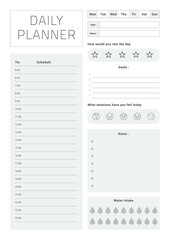 Daily planner templates sheet. Size A4.A5 & Letter 
