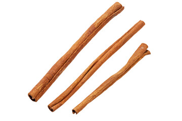 Cinnamon sticks on white background. Top view.