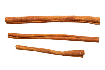 Cinnamon sticks on white background. Top view.