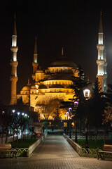 Blue Mosque at night, Istanbul, Turkey