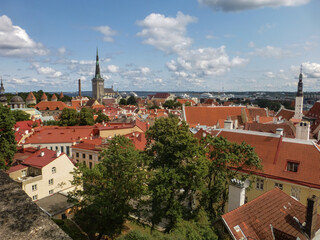 Fototapeta na wymiar Rooftops of Tallinn from a bird's eye view