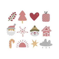 Christmas collection with traditional Christmas symbols and decorative elements.