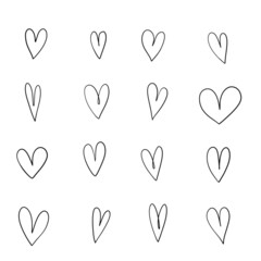 Line art illustration. Heart line drawing. Abstract creative background vector. Love, romance concept. Hand drawn trendy vector set. Doodle set element. Vector icon.