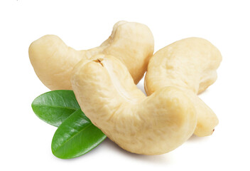 Ripe cashew nut isolated on white background.