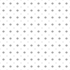 Square seamless background pattern from geometric shapes are different sizes and opacity. The pattern is evenly filled with black vision symbols. Vector illustration on white background