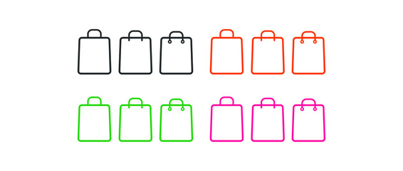 Bag icon vector template | shopping bag icon colorful
