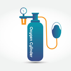 Fototapeta premium Oxygen Cylinder with ventilation illustration vector