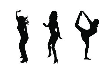 set sagoma ballerina classica moderna sexy donna balletto tutù discoteca cubo immagine 