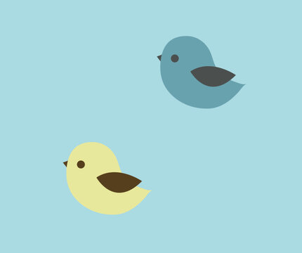 illustrazione vettoriale uccellini passerotti colori pastello carini teneri gioiosi cielo volare fantasia natura animali ambiente ecologico