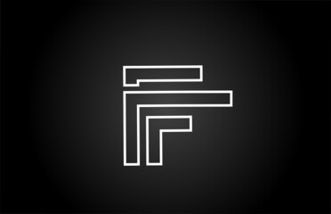 line F black and white alphabet letter logo icon design . Creative template for company and business