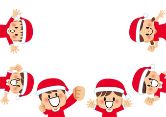 クリスマス,サンタ,イラスト,フレーム,冬,１２月,サンタクロース,12月,パーティー,動物,メリークリスマス,ジングルベル,クラッカー,クリスマスイブ,サンタさん,クリスマスプレゼント,プレゼント,誕生日,子供,学校,幼稚園,保育園,小学校,小学生,ジャンプ,元気,かわいい,笑顔,友達,可愛い,ともだち,おめでとう,生徒,仲良し,保育士,児童,卒業式,クラスメイト,楽しい,嬉しい,喜ぶ,子供たち