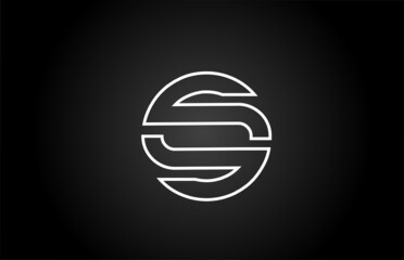 line S black and white alphabet letter logo icon design . Creative template for company and business